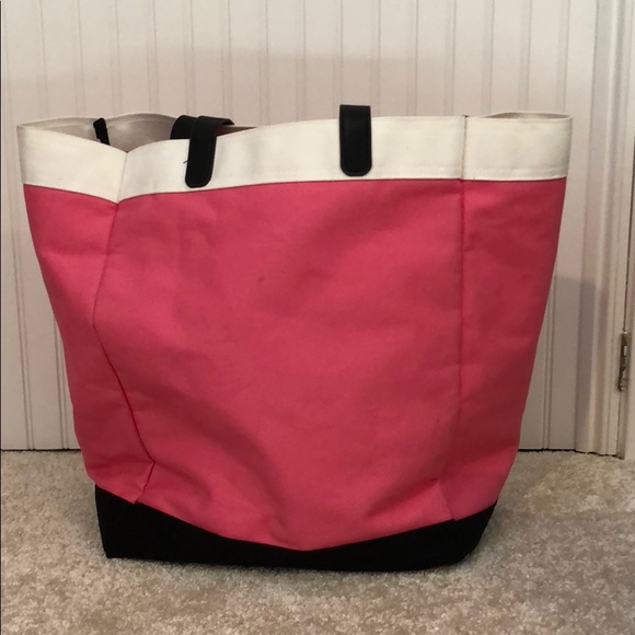 Victoria's Secret Bags Victorias Secret Pink Canvas Tote Bag Poshmark